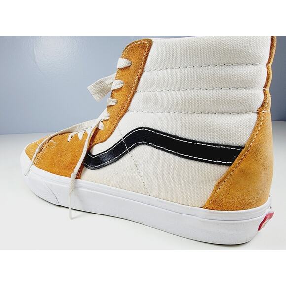 VANS Sk8-Mid Top Off The Wall Sneaker Mustard Yellow Gold Men's 10.5 Women's 12 - Picture 13 of 16